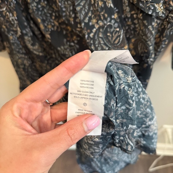 NICHOLAS  Paisley Elsie Dress Black Floral Ruffle Short Mini Dress Large 12 1861 - Picture 6 of 11